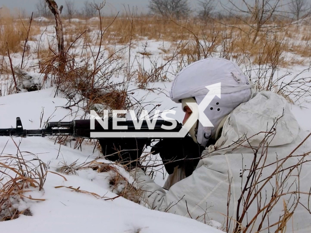 This image is a screen grab of the video supplied titled NewsX-BalCoastal-01.mp4: Footage shows combat crews of coastal missile system marching in columns to positions where they conduct electronic missile launches against simulated enemy naval targets in Kaliningrad Oblast, Russia on Monday, Feb. 16, 2026.(Clipzilla)