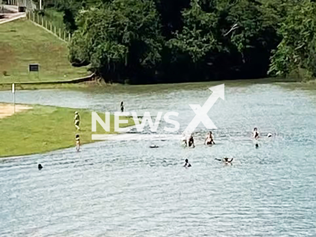 Picture shows the Lake Corumba, in Caldas Novas, Brazil, undated. Bathers were injured after piranha attack. Note: Photo from firemen. (Fire Department/Newsflash)