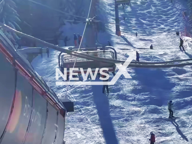 A child falls off a cable car in Jahorina, Bosnia and Herzegovina, undated. The causes of the incident are unknown. Note: Photo is a screenshot from the video (Newsflash)