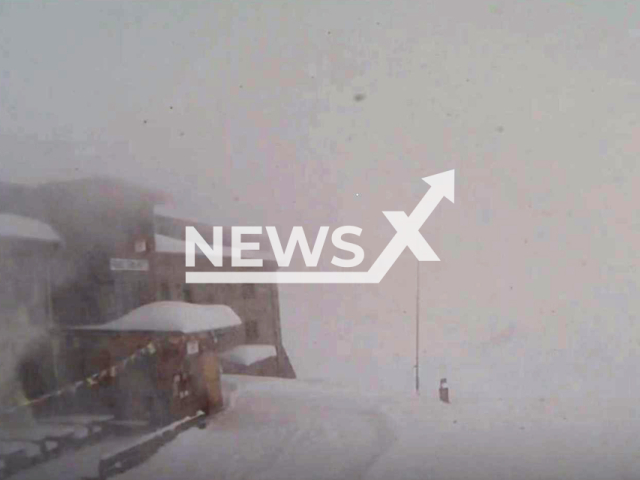 This image is a screen grab of the video supplied titled NewsX-AustriaAvalanche-01.mp4: Footage shows a massive avalanche engulfing ski lodge in Franz Senn Hut, Austria on Saturday, Feb. 21, 2026.(Clipzilla)