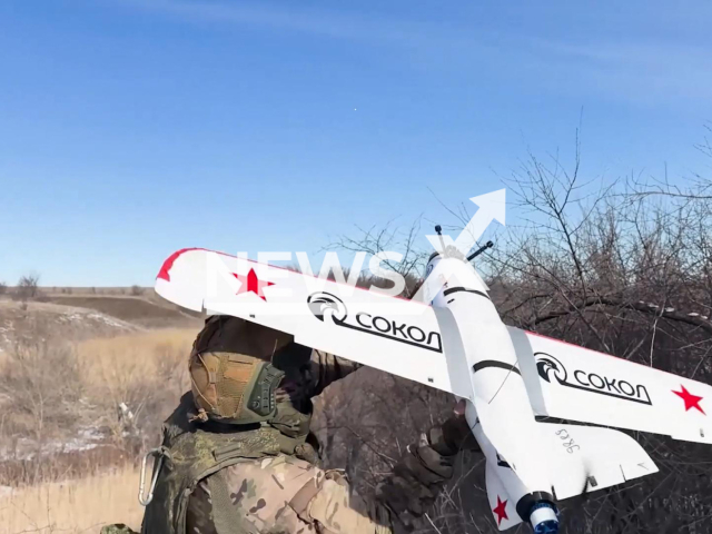 This image is a screen grab of the video supplied titled NewsX-StarlinkDrones-01.mp4: Footage shows Russian drones downing Ukrainian UAVs and heavy copters equipped with ammunition and mine-dropping systems, as well as Starlink components near Pokrovsk, Ukraine on Thursday, Feb. 26, 2026.(Clipzilla)