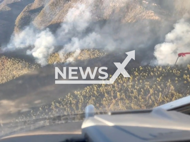 Areal view of the Bear Trap Fire on the 18th of May 2022, San Mateo Mountains in Socorro County, NM. Note: Picture is a screenshot from a video (Incident Information System/Clipzilla)