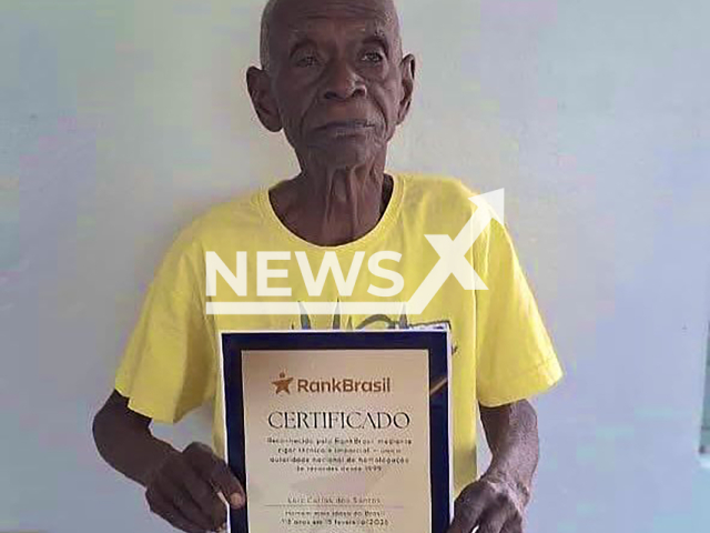 Picture shows Seu Luizinho, 118, undated. He is recognized as the oldest man in Brazil. Note: Private photo. (RankBrasil/Newsflash)