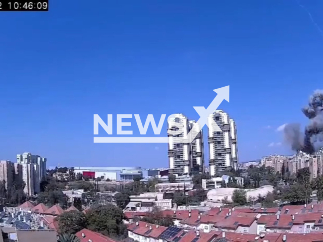 This image is a screen grab of the video supplied titled NewsX-BeerSheva-01.mp4: Footage shows Iranian missile strike on Beersheba, Israel on Monday, Mar. 2, 2026.(Clipzilla)