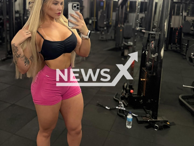 Amanda Arantes poses in undated photo. She was shot during her mother's wake in Baependi, Brazil. Note: Private photo taken from social media. (@a_amandaarantess/Newsflash)