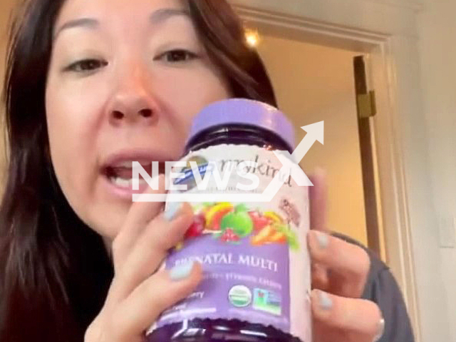 According to Taylor Esche, Amazon supplied prenatal vitamins instead of an abortion book in the United States. Note: Photo is a screenshot from the video (@eschesketch/Newsflash)