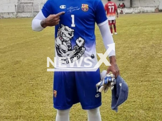 Picture shows Bruno Fernandes De Souza, 38, in undated photo. Bruno was jailed for the murder of Eliza Samudio. Note: Private photo. (@oficialbrunogoleiro/Newsflash)