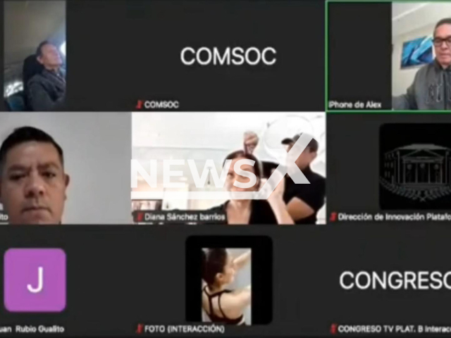 This image is a screen grab of the video supplied titled NewsX-BeutyCong-01.mp4: Footage shows local congresswoman Diana Sanchez Barrios attends session while getting her hair done in Mexico City, Mexico, undated. Footage shared by Congress of Mexico City on Friday, Mar. 6, 2026.(Clipzilla)