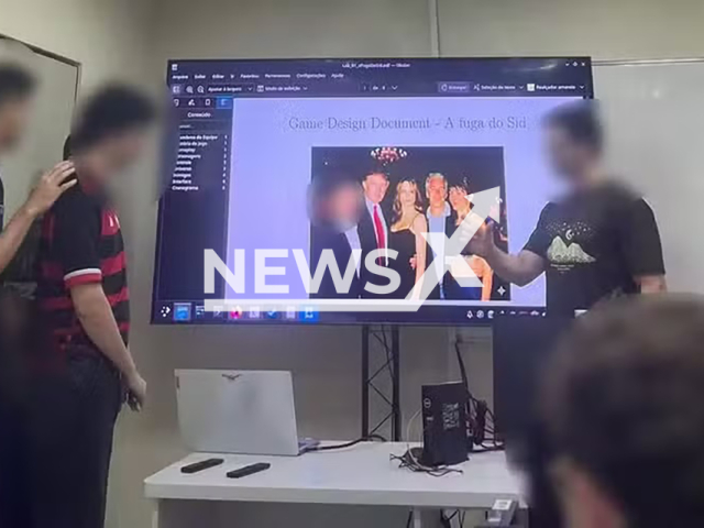 Students simulate the Epstein case in a game project at ITA, undated. In the game, the victim is a 15-year-old character who is kidnapped and held captive on an island by six men and must try to escape. Note: Private photo. (Newsflash)