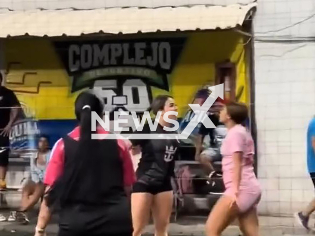 Women fight during a football match in Cali, Colombia, undated. No serious injuries were reported. Note: Photo is a screenshot from a video. (Newsflash)