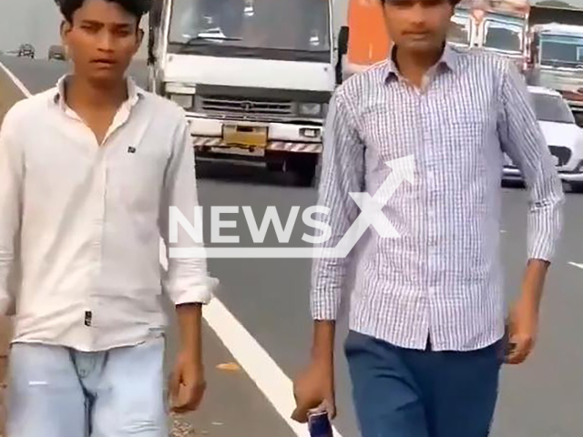 Student making a video on highway is ran over by truck in Nuh, India, March 14, 2026. The deceased has been identified as Mohammad Moin.Note: Photo is a screenshot from a video. (Newsflash)