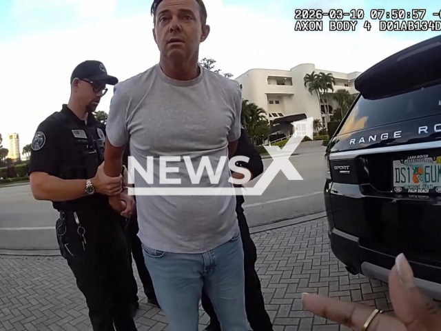 Police arrests Melany Viljoen and Petrus Viljoen in Florida, US, March 10, 2026.Note: Photo is a screenshot from a video. (Boca Raton Police/Newsflash)