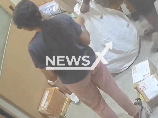 Video shows the man inside the sack and the daughter speaking about the incident, in Bengaluru, India, undated. The woman and her family allegedly attempted to 'courier' her elderly father inside a sack as part of a staged social media reel. Note: Photo is a screenshot from the video (Newsflash)