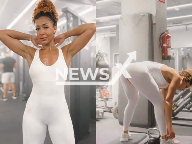 Naturist influencer Emelly Souza, 24, poses in undated photo. She said she decided to speak openly about menstruation after going through an unexpected situation during a gym workout. Note: Licensed photo. (@souaemelly, CO ASSESSORIA/Newsflash)