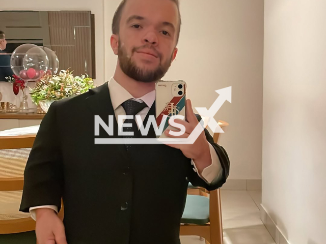 Matheus Menezes poses in undated photo. He reported suffering discrimination after being disqualified from the physical aptitude test at the Civil Police of Minas Gerais in Brazil. Note: Private photo. (@matheusm.matos_/Newsflash)