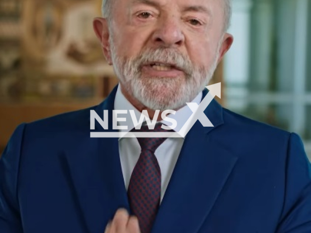 Picture shows president Lula speaking, undated. A video of him working out went viral. Note: Image is a screenshot from video. (@lulaoficial/Newsflash)