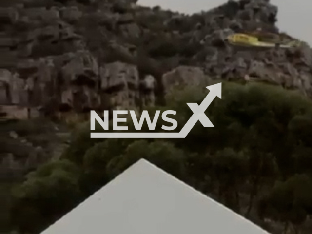 A helicopter crashes into a forest in Hout Bay, South Africa, on Mar.24, 2026. The pilot survived. Note: Photo is a screenshot from a video. (Newsflash)