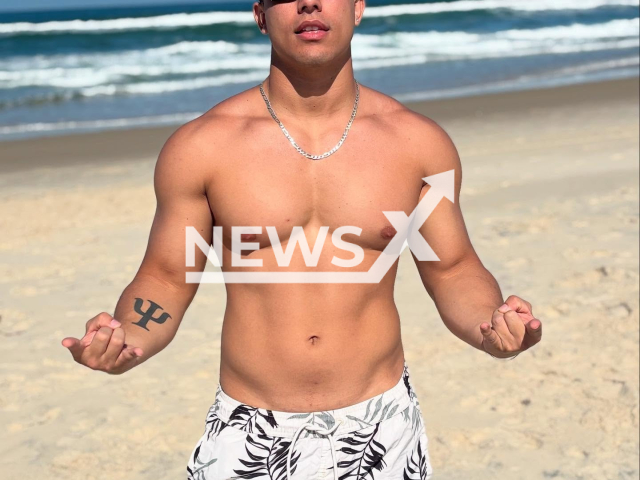 Influencer Apolo dos Santos, 28, poses in undated photo. He was shot dead in Paicandu, Brazil. Note: Private photo taken from social media. (Newsflash)