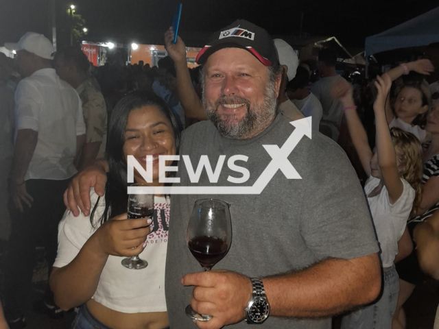 Jaqueline Francisca dos Santos Schumann and Valdir Schumann pose in undated photo. She is accused of killing him in Cafelandia, Brazil. Note: Private photo taken from social media. (Newsflash)