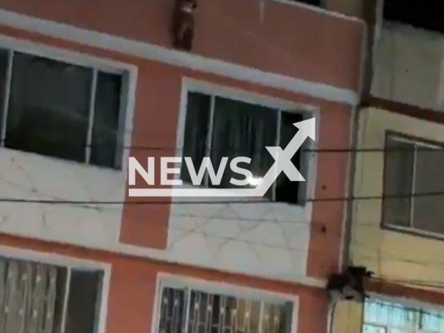 A two-year-old boy falls from a building in Bogota, Colombia, on May 07,2026. Neighbours gathered and caught him. Note: Photo is a screenshot from a video. (Newsflash/NX)