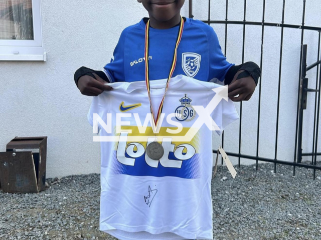 Jean Kylian Essombe poses in undated photo. He died after falling off a bouncy castle in Hamme, Belgium. Note: Private photo taken from social media. (@fcvdenderjeugd/Newsflash/NX)