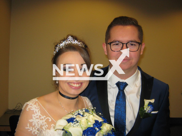 Mike Gielen and Kristel Appelt when they married in 2017, he was sentenced to 5 years in prison for an attempt to free her by a court in Antwerp, Belgium, in April 2021. Note: Private photo. (Newsflash)