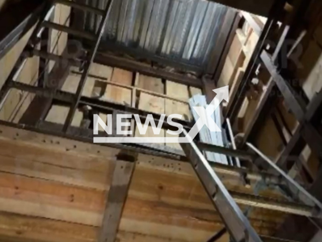 Picture shows part of the possible drug tunnel that connects Tijuana, Mexico, with streets in San Diego, California, USA. Investigations suggest that the excavation may have been used for drug trafficking to the United States. Note: Licensed photo. (@FGRMexico/Newsflash/NX)