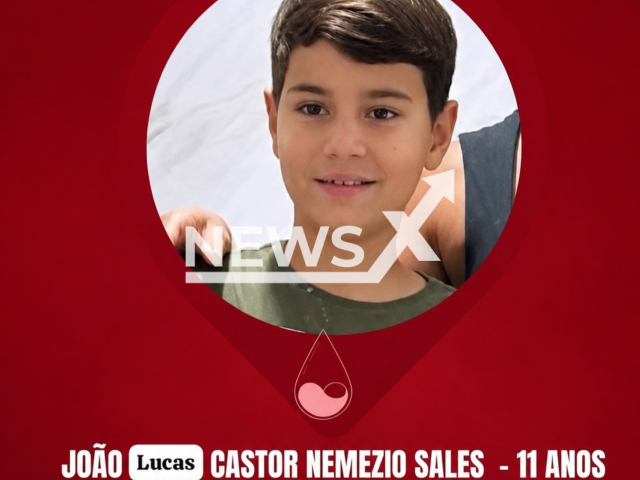 Picture shows Joao Lucas Castor Nemezio Sales, 11, undated. He was bitten by a shark in Jaboatao dos Guararapes, Brazil. Note: Private photo. (Newsflash/NX)