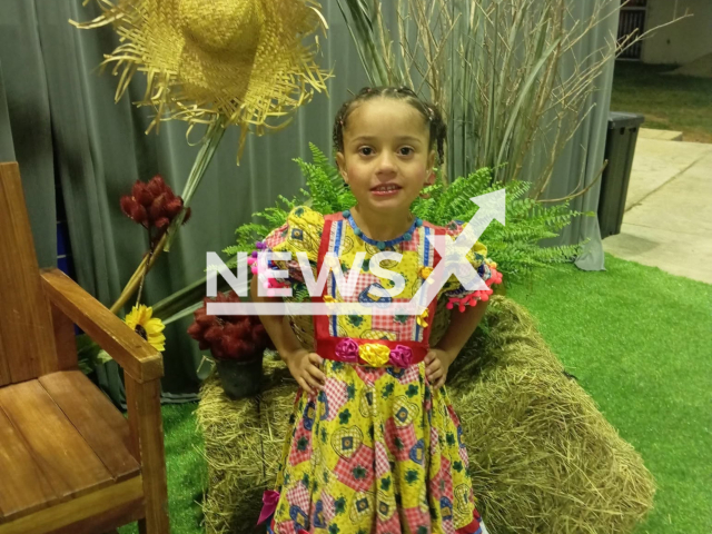 Picture shows Isadora Fernandes Pereira dos Santos, 6, undated. She was shot and killed by her 12-year-old brother. Note: Private picture. (Newsflash/NX)