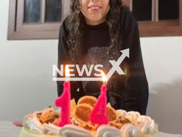 Iasmyn Eckhardt da Silva, 14, poses in undated photo. She was found dead in Foz do Iguacu, Brazil. Note: Private photo. (Newsflash/NX)