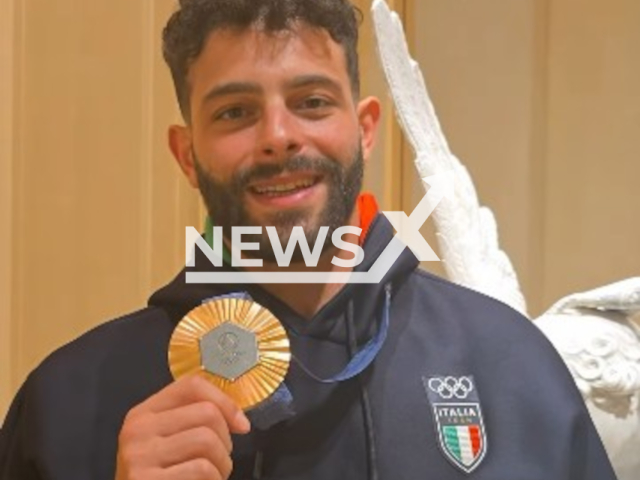 Picture shows Antonino Pizzolato, weightlifting bronze medalist at the 2020 Tokyo and 2024 Paris Olympics. He was sentenced to 5 years and 4 months for the rape of a Finnish tourist in Trapani, Italy.   Note: Picture is a screenshot from video. (Newsflash/NX)