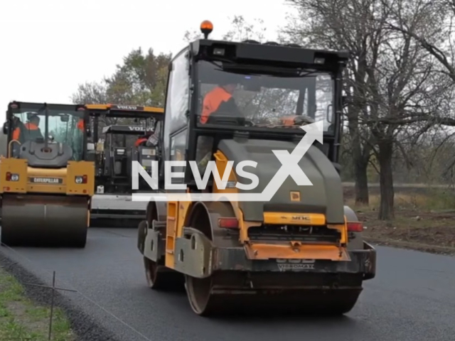 Illustrative image shows a pneumatic roller, undated. Note: Image is a screenshot from video. (Newsflash/NX)