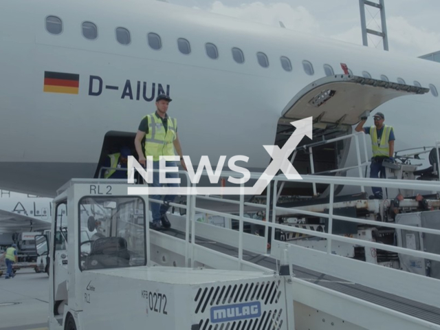 Picture shows workers at the Frankfurt Airport, in Frankfurt, Germany. Four employees have contracted malaria likely by an infected mosquito that arrived in Germany on a plane. Note: Picture is a screenshot from video. (Newsflash/NX)