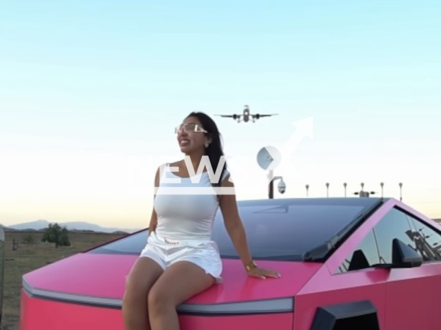 Chilean influencer Nayadeth Neculhueque , better known as "Naya Facil" poses in undated photo. She filmed herself driving a Tesla at over 200 km/h. Note: Private photo taken from social media. (@naya_facil/Newsflash/NX)