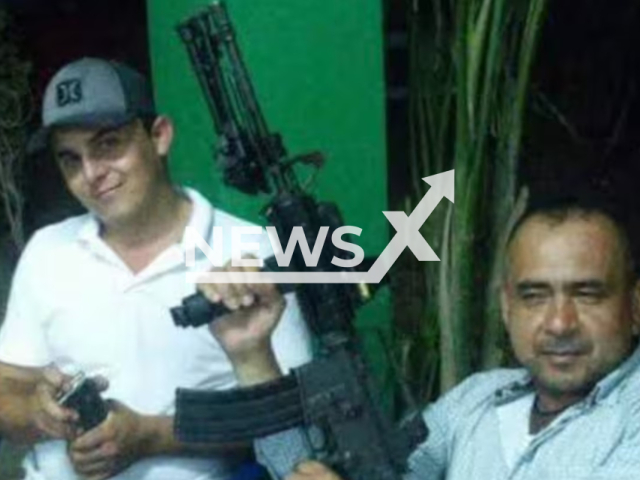 Picture shows Alfonso Fernandez Magallon  alias Poncho or La Quiringua (right) poses with unidentified man. The Mexican Army arrested  him on August 1, 2026, in Michoacan, Mexico. Note: Private picture. (Newsflash/NX)