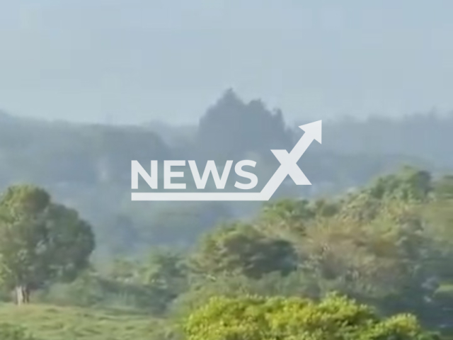 Mud volcano erupts trapping animals in San Pedro de Uraba, Colombia, on the morning of Tuesday, August 11, 2026. Note: Photo is a screenshot from a video. (Newsflash/NX)