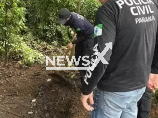 Picture shows the search for the missing cousins in the rural area of ​​Paraíso do Norte, Parana, Brazil, undated. Note: Police photo. (Newsflash/NX)