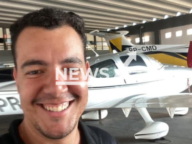 Picture shows pilot Gustavo Monteiro Couto, 29, undated. He survived the crash of a single-engine plane in Mateus Leme, in the Greater Belo Horizonte area in Brazil. Note: Private photo taken from social media. (Gustavo Couto/Newsflash/NX)