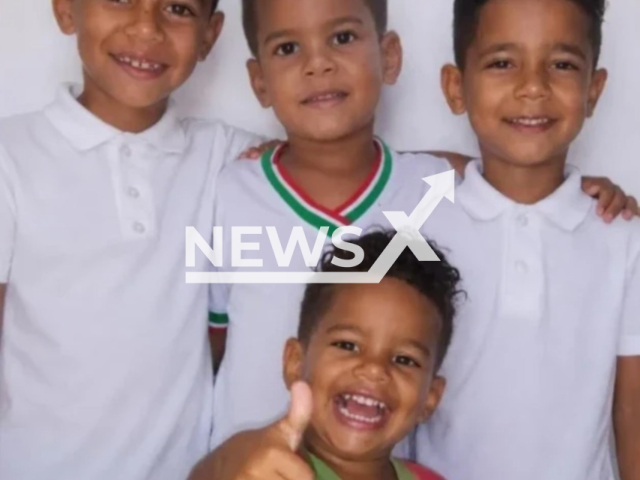 Picture shows four children who drowned in a reservoir in Paramirim, Brazil. They were playing in a trough, a container used to hold animal feed, when it went into the water and they drowned. Note: Private picture. (Harrisons)