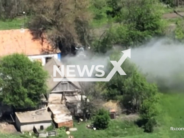 Soldiers of the Transcarpathian 128th Brigade hit the Russian command post with 1 shot in May 2022. Note: Photo is a screenshot from a video(@128brigade/Newsflash).