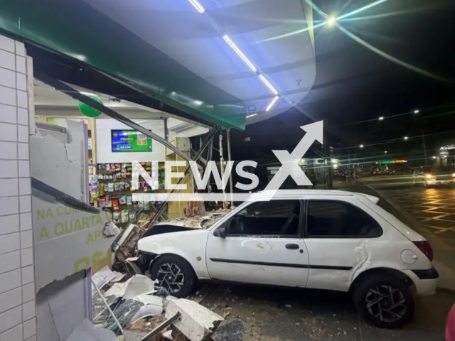 Picture shows the crashed vehicle at the scene in Anapolis, Brazil, Sep. 1, 2026. Note: Private photo. (Harrisons)