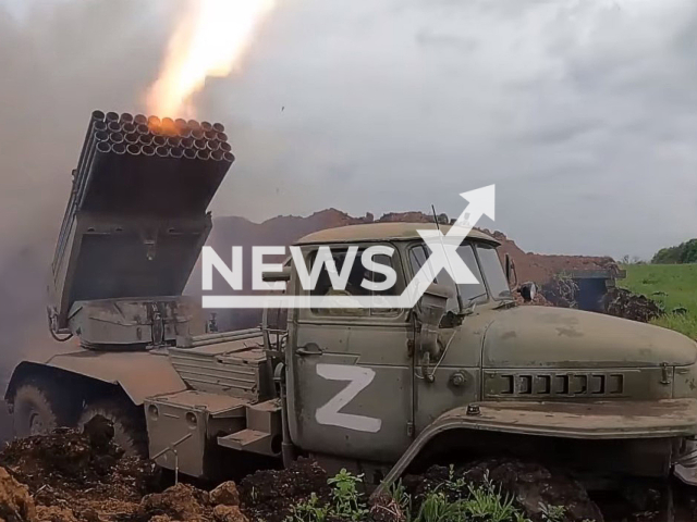 Work of combat crews of the MLRS 'Grad' during a special operation in Ukraine in May 2022. Note: Photo is a screenshot from a video(Ministry of Defense of Russia/Newsflash).