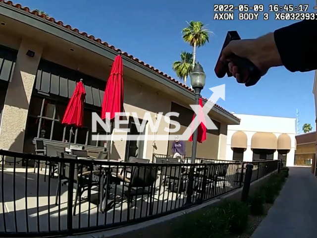 The chase and the shooting of the suspect on the 9th of May, 2022 - Phoenix, Arizona.
 Note: This picture is a screenshot from the video (@PhoenixPolice/Clipzilla).