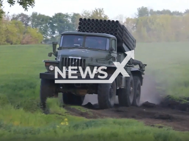 Combat work of the calculations of the MLRS "Grad" missions to destroy the positions of the Ukraine Armed Forces in May 2022. Note: Photo is a screenshot from a video(MoD Russia/Newsflash).