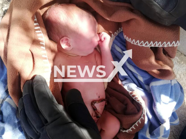 Civil Guard has saved the life of a newborn baby who was allegedly abandoned by his mother on a road in the municipality of San Isidro, Alicante in May 2022. Note: Licensed photo(Guardia Civil/Newsflash).