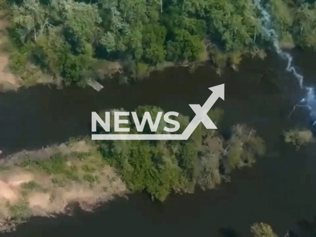 Russian BMP-2AM taken out by Spanish-supplied Instalaza C90 in the Siverskyi Donets river. Note: Picture is a screenshot from the video. ( AFU StratCom/Newsflash)