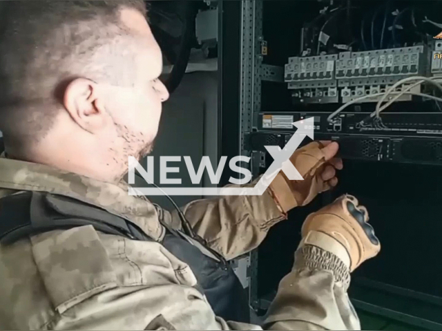 Pro-Russian DPR and LPR forces took Svetlodarsk and cut off Ukrainian radio, TV and mobile operators in May 2022. Note: Photo is a screenshot from the video (Press Service of the UNM DPR/Newsflash)