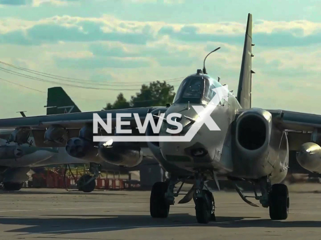 Ministry of Defense of Russia shared the footage of combat sorties by pilots of Su-25 attack aircraft of the Russian Aerospace Forces. Note: Photo is a screenshot from the video (Ministry of Defense of Russia/Newsflash)