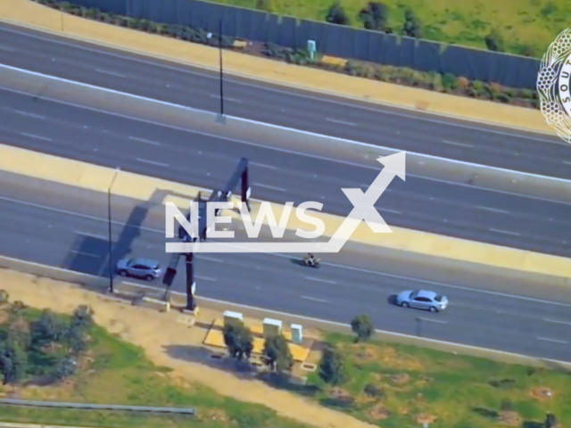 Motorcycle going 162km/h on the 24th of May 2022, South Australia. Note: This picture is a screenshot from the video. (SA Police New/Clipzilla)