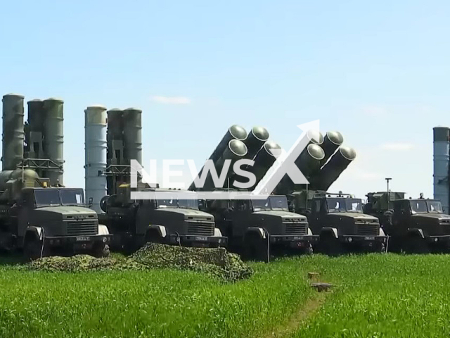 Combat work of S-300PM2 'Favorite' air defense systems. Note: Photo is a screenshot from a video(@mod_russia_en/Newsflash).